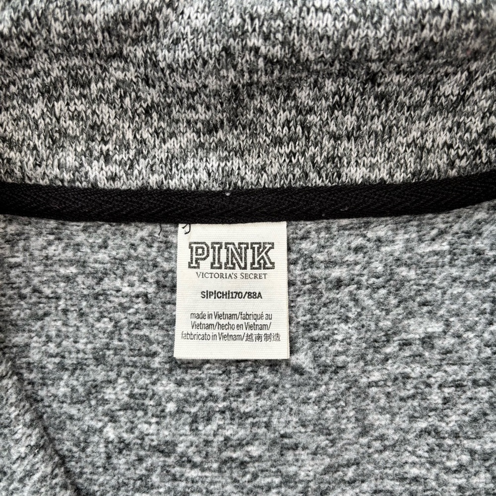 PINK Victoria's Secret oversize gray 1/3 Zip mock Neck slouchy knit sweatshirt S - Picture 10 of 16
